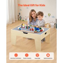 Multi-Purpose Activity Play Table with 290 Building Bricks & 30 PCS Accessories