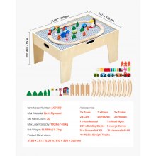 Multi-Purpose Activity Play Table with 290 Building Bricks & 30 PCS Accessories