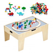 Multi-Purpose Activity Play Table with 290 Building Bricks & 30 PCS Accessories