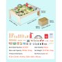 VEVOR Train Table, 120 Multicolor Pieces Wooden Kids Activity Table with Collapsible Storage Bin, 3-in-1 Wooden Train Set for Gaming, Drawing, Reading, Eating, Creative Toy Set for Kids Ages 3+