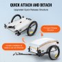 VEVOR Bike Cargo Trailer, 100 lbs Load Capacity, Heavy-Duty Bicycle Wagon Cart, Foldable Compact Storage with Universal Hitch, Waterproof Cover, 16" Wheels, Safe Reflectors, Fits 22"-28" Bike Wheels