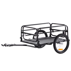 VEVOR Bike Cargo Trailer, 160 lbs Load Capacity, Heavy-Duty Bicycle Wagon Cart, Foldable Compact Storage Quick Release with Universal Hitch, 16 Wheels, Safe Reflectors, Fits 22-28 Bike Wheels