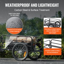 VEVOR Bike Cargo Trailer, 160 lbs Load Capacity, Heavy-Duty Bicycle Wagon Cart, Foldable Compact Storage & Quick Release with Universal Hitch, 16" Wheels, Safe Reflectors, Fits 22"-28" Bike Wheels