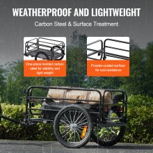 VEVOR Bike Cargo Trailer, 72.5 kg Load, Heavy-Duty Bicycle Wagon Cart, Foldable Compact Storage & Quick Release with Universal Hitch, 406.4 mm Wheels, Safe Reflectors, Fits 558.8-711.2 mm Bike Wheels