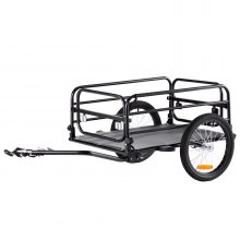 VEVOR Bike Cargo Trailer, 72.5 kg Load, Heavy-Duty Bicycle Wagon Cart, Foldable Compact Storage & Quick Release with Universal Hitch, 406.4 mm Wheels, Safe Reflectors, Fits 558.8-711.2 mm Bike Wheels