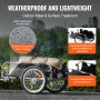 weatherproof and lightweight VEVOR bike cargo trailer with waterproof fabric and sturdy carbon steel.