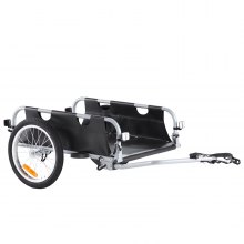 VEVOR Bike Cargo Trailer, 100 lbs Load Capacity, Heavy-Duty Bicycle Wagon Cart, Foldable Compact Storage & Quick Release with Universal Hitch, 16" Wheels, Safe Reflectors, Fits 22"-28" Bike Wheels