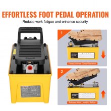 VEVOR Air Hydraulic Pump 10000 PSI, 1.6l Oil Tank, 340 L/min Air Flow, Npt 3/8" Oil Outlet, Npt 1/4" Inlet, Air Operated Foot Pump with 6.56 ft / 2m Oil Hose For Auto Repair Frame Machine & Hydraulic Press