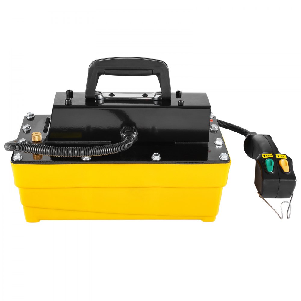 VEVOR 689 bar(10,000PSI) Air Hydraulic Pump, 2.3 L(0.61 Gal) Reservoir, NPT 9.5mm(3/8 In) Oil Outlet, NPT 6.4mm(1/4 In) Inlet, Plastic Air Hydraulic Pump with Remote Control Actuator, for Automobile Frame Machine & Hydraulic Press