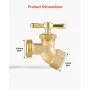 Hose Bibb 1/2" FIP x 3/4" MHT Connection Brass Outdoor Water Faucet Spigot