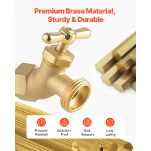 Hose Bibb 1/2" FIP x 3/4" MHT Connection Brass Outdoor Water Faucet Spigot
