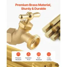 Hose Bibb 1/2" FIP x 3/4" MHT Connection Brass Outdoor Water Faucet Spigot