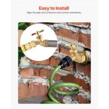 Hose Bibb 1/2" FIP x 3/4" MHT Connection Brass Outdoor Water Faucet Spigot