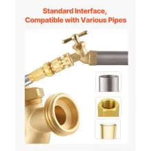 Hose Bibb 1/2" FIP x 3/4" MHT Connection Brass Outdoor Water Faucet Spigot