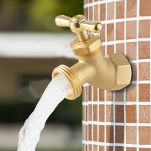Hose Bibb 1/2" FIP x 3/4" MHT Connection Brass Outdoor Water Faucet Spigot