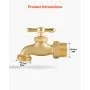 Hose Bibb 3/4" MIP x 3/4" MHT Connection Brass Outdoor Water Faucet Spigot