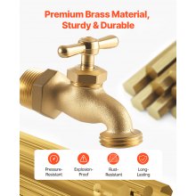 Hose Bibb 3/4" MIP x 3/4" MHT Connection Brass Outdoor Water Faucet Spigot