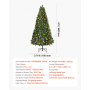 VEVOR Christmas Tree, 6ft Prelit Artificial Xmas Tree, Full Holiday Decor Trees with 330 Colorful LED Lights, 11 Lighting Modes, 1250 Branch Tips & Sturdy Metal Base for Home Party Office Decoration