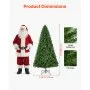 VEVOR Christmas Tree, 6ft (1.8m) Artificial Xmas Tree, Full Holiday Decor Trees with 1250 Branch Tips & Sturdy Metal Base for Home Party Office Decoration