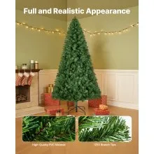 VEVOR Christmas Tree, 6ft (1.8m) Artificial Xmas Tree, Full Holiday Decor Trees with 1250 Branch Tips & Sturdy Metal Base for Home Party Office Decoration