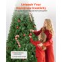 VEVOR Christmas Tree, 7.2ft (2.2m) Artificial Xmas Tree, Full Holiday Decor Trees with 1346 Branch Tips & Sturdy Metal Base for Home Party Office Decoration