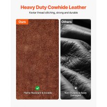 VEVOR Leather Welding Work Apron Heavy Duty Cowhide Heat Resistant Welding Apron