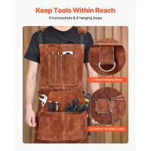 VEVOR Leather Welding Work Apron Heavy Duty Cowhide Heat Resistant Welding Apron