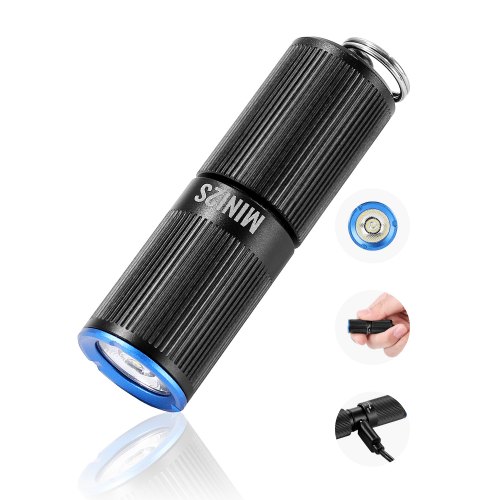 VEVOR Keychain Flashlight, Rechargeable Mini LED Flashlight, 200 High Lumens Pocket-Sized Flashlight with 2 Lighting Modes, IPX7 Waterproof Portable Flashlight for Everyday Carry, Camping, Emergencies