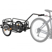 VEVOR Bike Cargo Trailer 40 kg Load 2-in-1 Pushcart Folding Bicycle Wagon, Heavy-Duty Cart with 406 mm Wheels, Reflectors, Carbon Steel Frame, Foldable Compact Storage, Fits 559-711 mm Bike Wheels