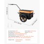 VEVOR Bike Cargo Trailer 88 lbs 2-in-1 Pushcart Heavy-Duty Bicycle Wagon, Cart with Waterproof Cover, 16-Inch Wheels, Reflectors, Carbon Steel Frame, Fits 22-28 in Bike Wheels, for Carrying Cargo
