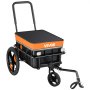 VEVOR Bike Cargo Trailer 100 lbs 2-in-1 Pushcart Heavy-Duty Bicycle Wagon, Cart with Waterproof Cover, 7 in & 16 in Wheels, Reflector, Carbon Steel Frame, Fits 22-28 in Bike Wheels, for Carrying Cargo