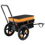 VEVOR Bike Cargo Trailer 100 lbs 2-in-1 Pushcart Heavy-Duty Bicycle Wagon, Cart with Waterproof Cover, 7 in & 16 in Wheels, Reflector, Carbon Steel Frame, Fits 22-28 in Bike Wheels, for Carrying Cargo