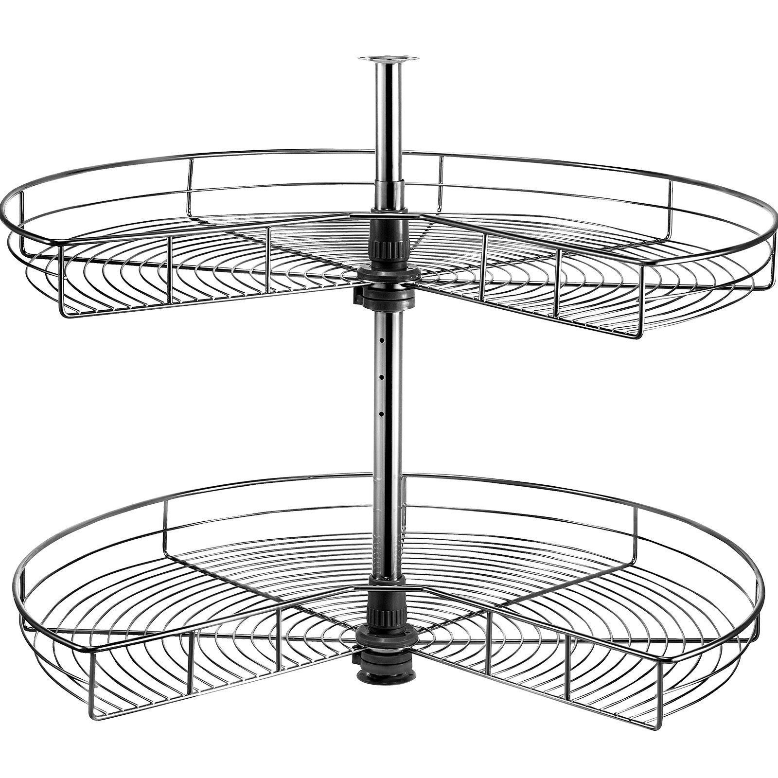 VEVOR Kidney Shaped Chrome Corner Organizer 71 cm Diameter Kitchen Cabinet Blind Corner 2-Shelf Blind Corner Organizer Stainless Steel Lazy Susan Replacement Shelf Silver Blind Corner Shelf 36 lbs