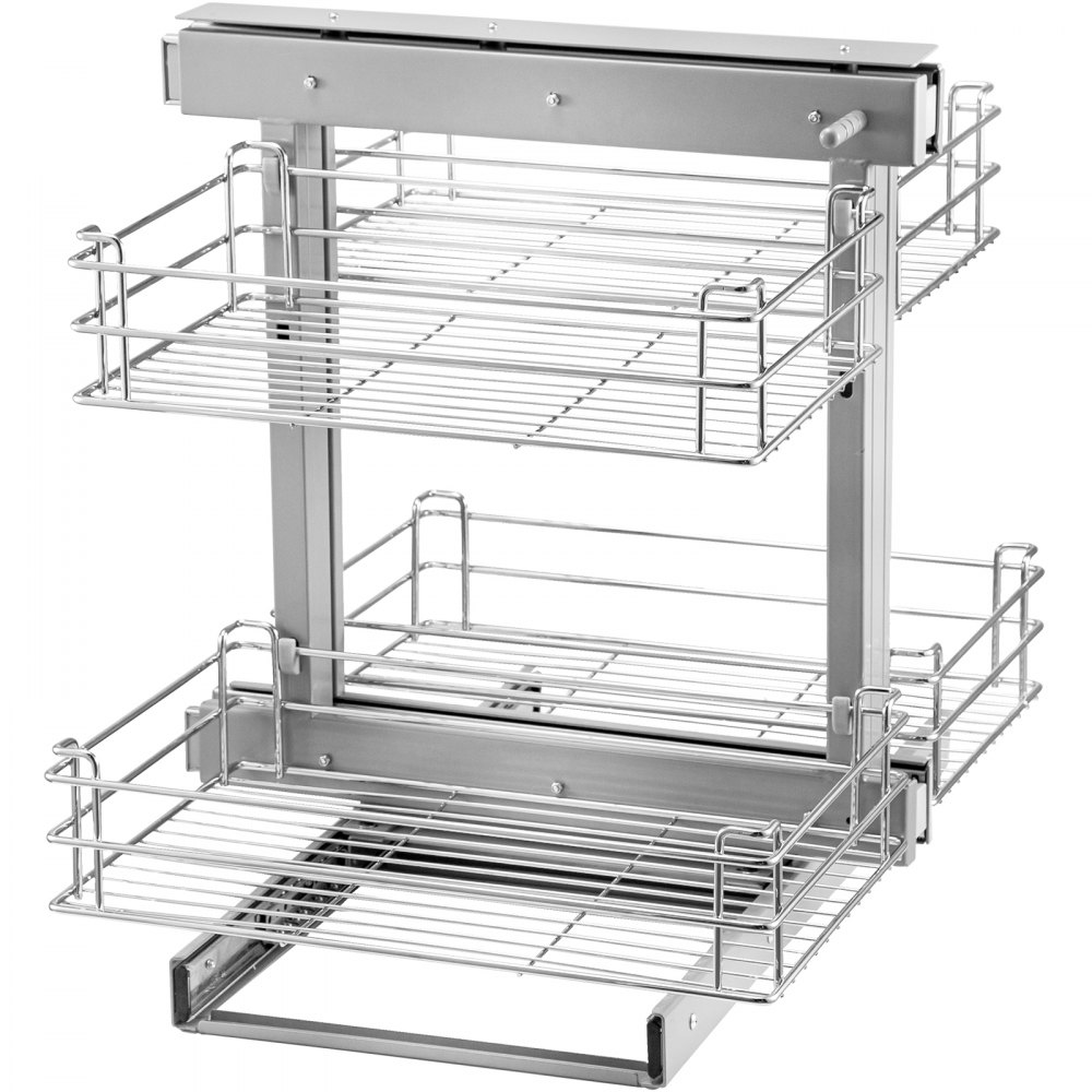 VEVOR Pull Out Blind Corner Cabinet, 15.7 Inch Opening Chrome Soft Close Blind Corner with Four Shelf, Slide Out Kitchen Cabinet Organizer for Minimum Cabinet Size 31.5''Wx21.6''Dx25.6''H