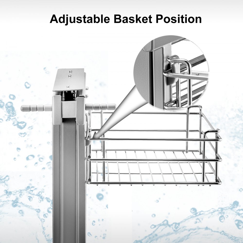 VEVOR Pull Out Blind Corner Cabinet, 15.7 Inch Opening Chrome Soft Close Blind Corner with Four Shelf, Slide Out Kitchen Cabinet Organizer for Minimum Cabinet Size 31.5''Wx21.6''Dx25.6''H