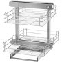 VEVOR Pull Out Blind Corner Cabinet, 15.7 Inch Opening Chrome Soft Close Blind Corner with Four Shelf, Slide Out Kitchen Cabinet Organizer for Minimum Cabinet Size 31.5''Wx21.6''Dx25.6''H