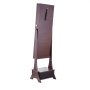 VEVOR Mirror Jewelry Cabinet, Standing Mirror with Storage, Lockable Jewelry Mirror Organizer with Full Length Mirror, Velvet Lining, Interior LED Light, Drawer, Freestanding Jewelry Armoire, Brown