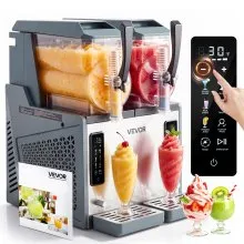 VEVOR Slushie Machine, 4L/135oz x 2 Tank Slushy Machine for Home, No Ice Needed Frozen Drink Maker, Margarita Maker with Self-Cleaning, for Frozen Margaritas, Frappés, Milkshake & More