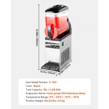 Commercial Slushy Machine 15L Margarita Smoothie Frozen Drink Slushie Maker