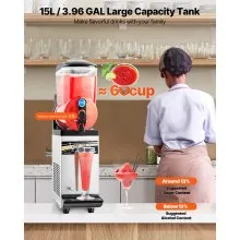 VEVOR Commercial Slushy Machine 15L Margarita Smoothie Frozen Drink Maker