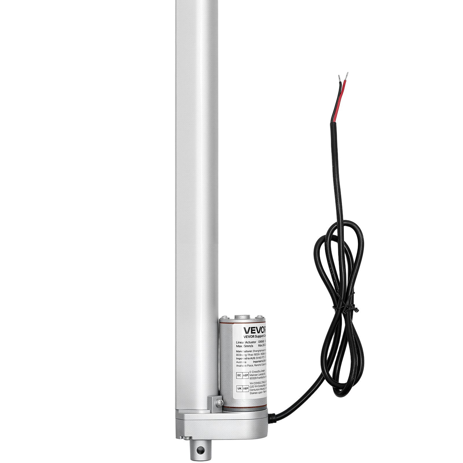 VEVOR 12V Linear Actuator, 250mm Stroke 15mm/s High-Speed 1000N Linear Motion Actuator - with IP54 Protection & Mounting Bracket for Lift Desk, Recliner Chairs, Window Door Opener