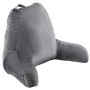 Almohada de lectura VEVOR, almohada de cama grande con espuma viscoelástica triturada, almohada de espalda con 3 bolsillos y tela corta de terciopelo lavable, parte superior con asa, para ver televisión, leer, jugar y descansar, gris