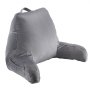 VEVOR Reading Pillow, Standard Size Bed Pillow with Shredded Memory Foam, Back Pillow with 3 Pockets and Washable Short Velvet Cloth, Top with Handle, for Watching TV, Reading, Gaming, Resting, Grey