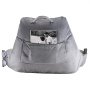 VEVOR Reading Pillow, Standard Size Bed Pillow with Shredded Memory Foam, Back Pillow with 3 Pockets and Washable Short Velvet Cloth, Top with Handle, for Watching TV, Reading, Gaming, Resting, Grey