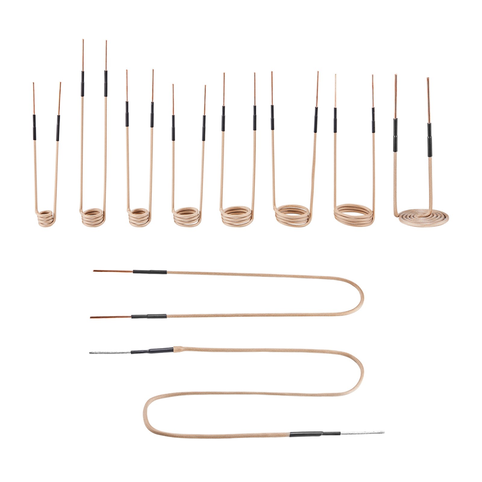 VEVOR 10Pcs Magnetic Induction Heater Coil, Inductor Heat Accessories, Mini Heater Coil Kit with Flexibility and Long Lifespan, for Removing Rusty Bolts and Nuts, 8 Coils + 1 U-Shaped + 1 Free Forming