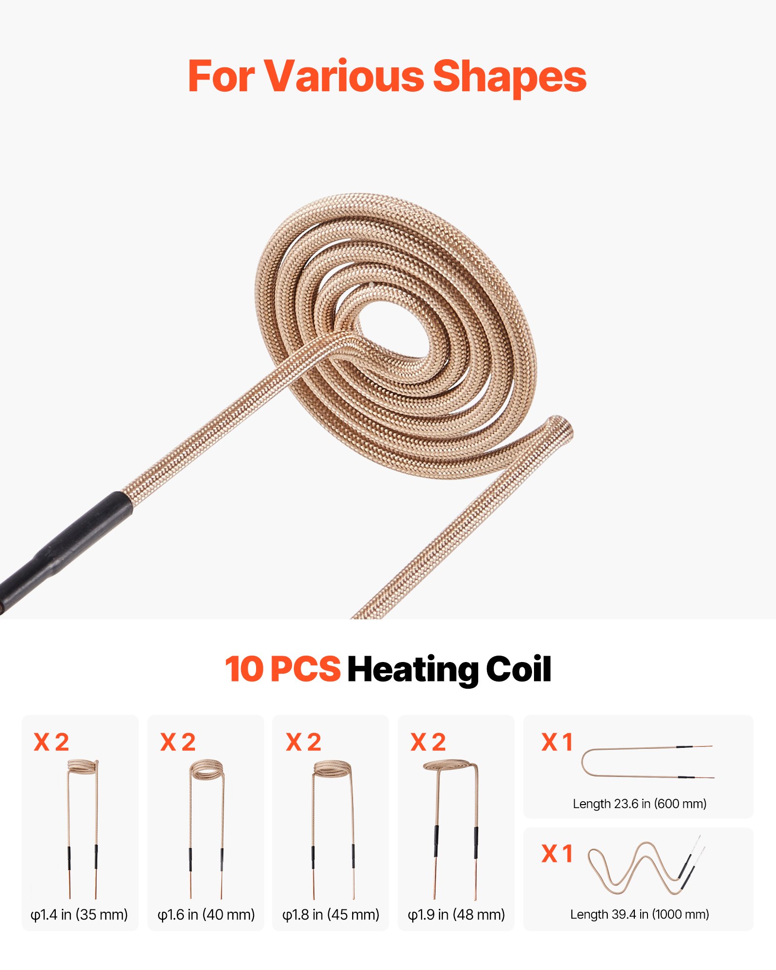 VEVOR Induction Heater Bolt Removal, 1100W 230V Magnetic Induction Heater Kit, Handheld Nut Buster Tool, Mini Heating Machine for Rusty Screw Removing, Car Garage Repairing Tools with 10 Coil and Box