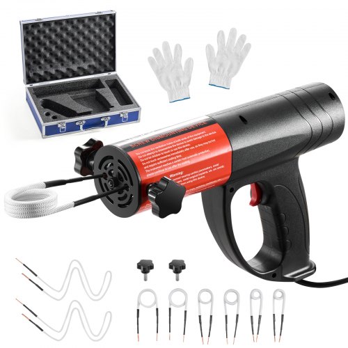 VEVOR Induction Heater Bolt Removal, 1500W 110V Magnetic Induction Heater Kit, Handheld Nut Buster Tool, Mini Heating Machine for Rusty Screw Removing, Car Garage Repairing Tools with 8 Coil and Box