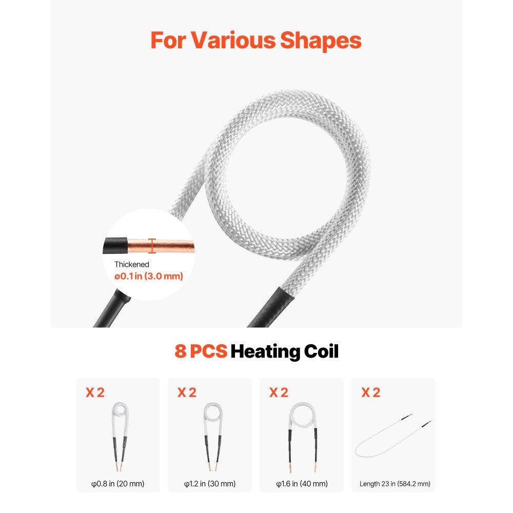 VEVOR Induction Heater Bolt Removal, 1500W 230V Magnetic Induction Heater Kit, Handheld Nut Buster Tool, Mini Heating Machine for Rusty Screw Removing, Car Garage Repairing Tools with 8 Coil and Box