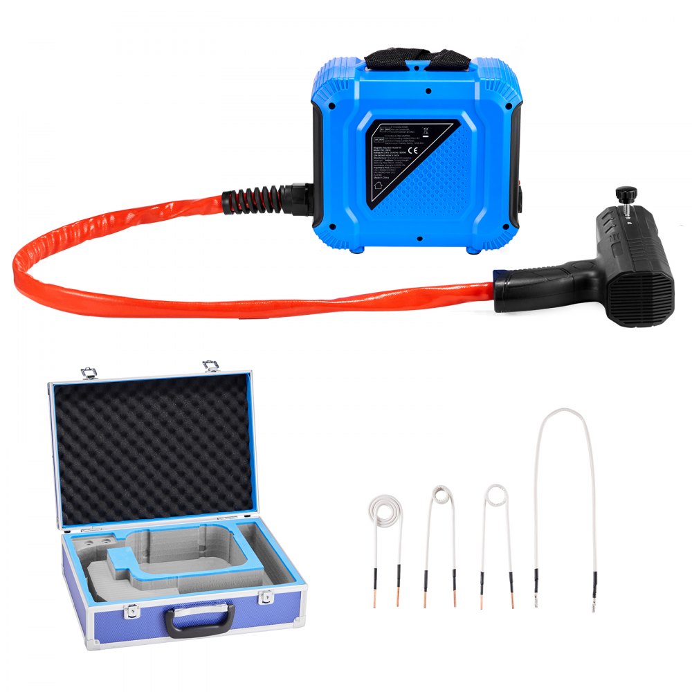 VEVOR Induction Heater Bolt Removal, 1800W 110V Magnetic Induction Heater Kit, Handheld Nut Buster Tool for Rusty Screw Removing, Car Garage Repairing Tools with 4 Coils and Box