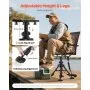 VEVOR Hunting Chair, 360° Silent Swivel, Foldable Portable Blind Chair, Heavy-Duty Steel Frame Ground Stool Seat, with Armrests, Cover, Anti-Sink Feet, Height Adjustable, 350 Lbs Capacity for Camping